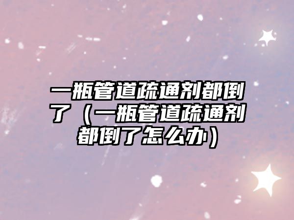 一瓶管道疏通劑都倒了（一瓶管道疏通劑都倒了怎么辦）