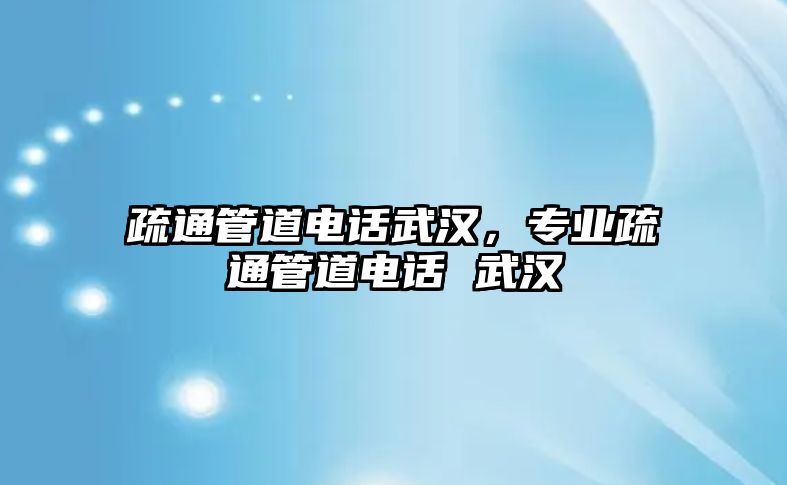 疏通管道電話武漢，專業(yè)疏通管道電話 武漢